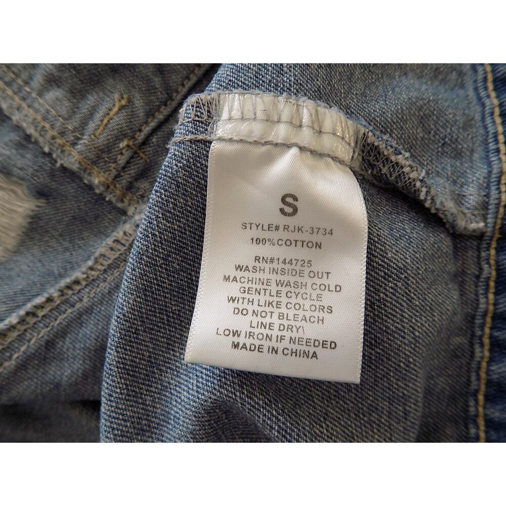 American Bazi denim jacket cropped distressed hand painted Hollywood size Small - Picture 11 of 11